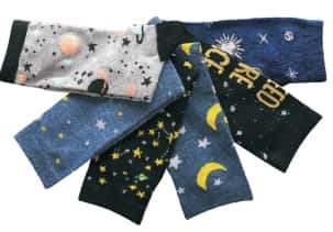 Women's Plus Size Crew Novelty Socks - Moonlight & Star Print - 6-Pair Packs - Size 10-13