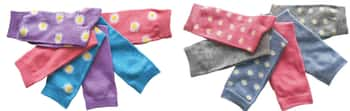 Women's Plus Size Crew Novelty Socks - Daisy Floral & Polka Dot Print - 6-Pair Packs - Size 10-13