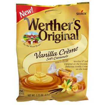 Werther's Original Vanilla Creme Soft Caramels 2.22 Oz Peg Bag