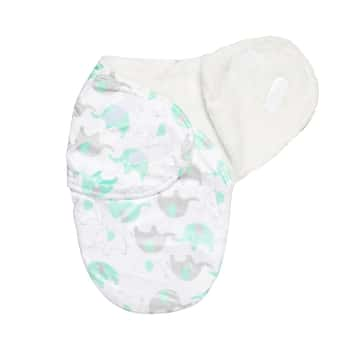 Printed Green Elephant Baby Swaddle