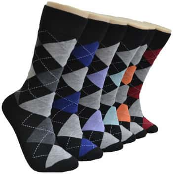 Men's Novelty Crew Socks - Argyle Print - Size 10-13