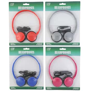 Headphones W/microphone & Volume Control 4ast Colors Blistercard 3.5mm Jack/48in Cord