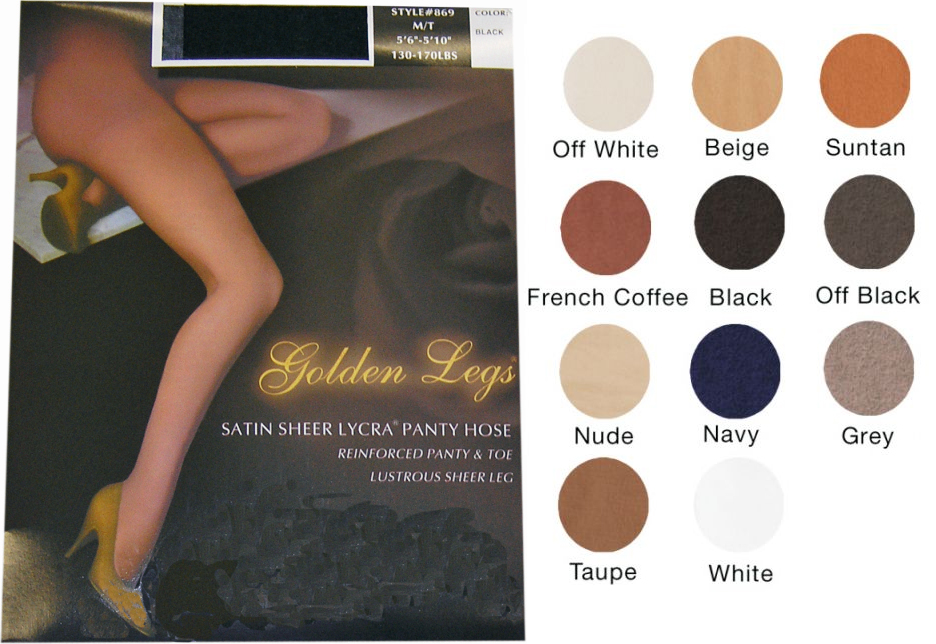 Satin Sheer Lycra Reinforced Pantyhose Queen Size Choose Your Color s