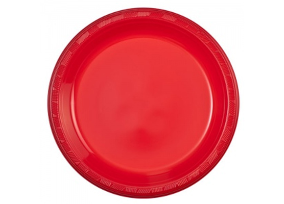 Red 9 Plastic Plates by Party Dimensions 10 Packs