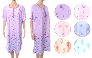 Women's Button Up Short Sleeve Nightgowns - Regular & Plus Sizes (Medium-3XL)