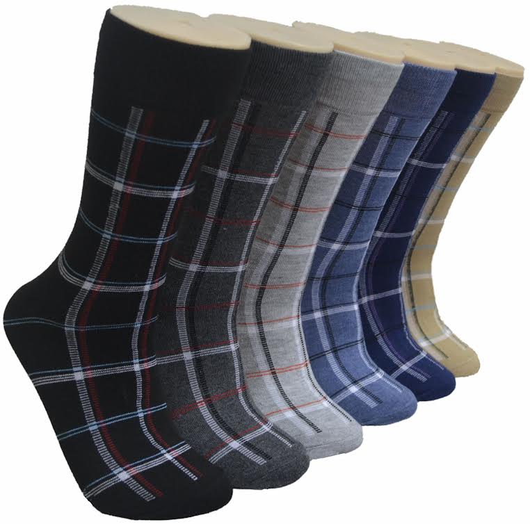 Men's Novelty Crew SOCKS - Two Tone Heathered Striped Patterns - Size 10-13