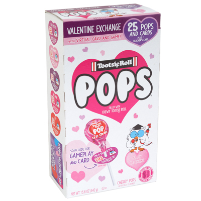 Tootsie Pops Valentine Exchange 15.6 Oz Box DISPLAY Ready CASE