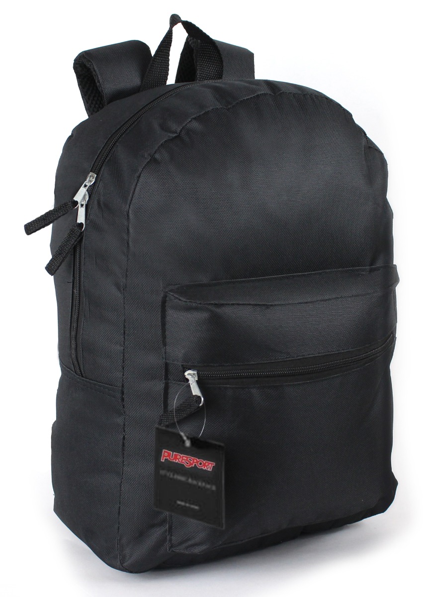 ''17'''' Classic Black BACKPACKS - Black/No Label''