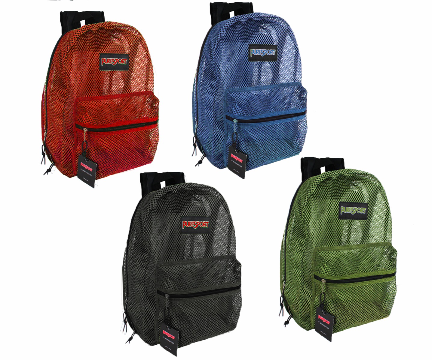 ''17'''' PureSport Mesh BACKPACKS - Assorted Colors''