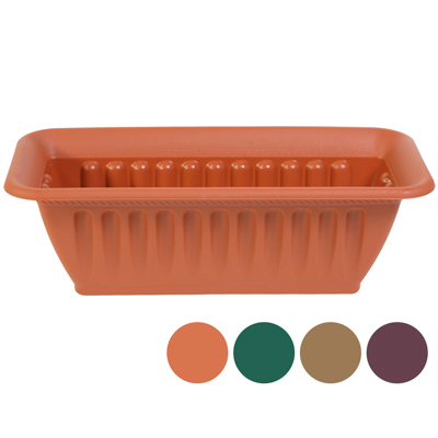 PLANTER Rectangular With Column Design 4 Colrs In Pdq14x6x5