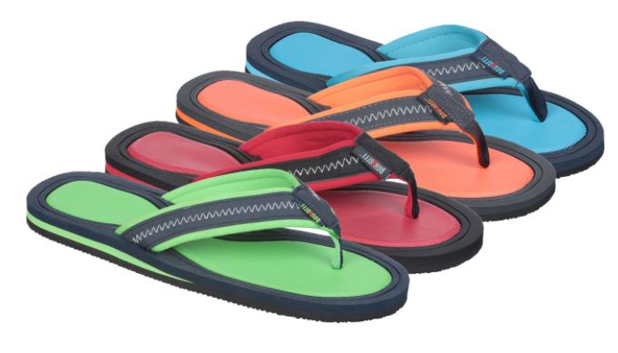 Men's Cushioned FLIP FLOPS - Assorted Colors