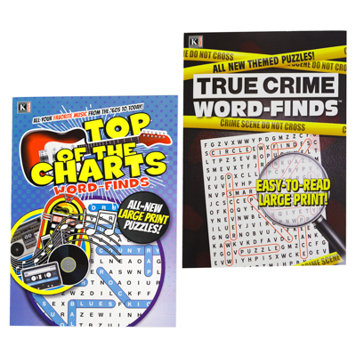 Word Find Themed 80pg True Crime And Top Of The Charts 2 Vol Per Cs Pdq