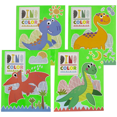 COLORING BOOK Dinos In Color4 Asstd Counter Dsiplay