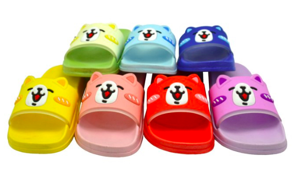 Children's Slide SANDALS w/ Embroidered Singing Bear - Choose Your Color(s)