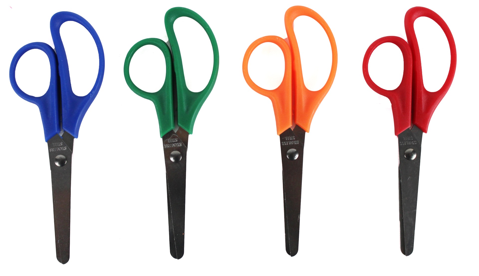 500 Wholesale 5 Scissors, point tip. Assorted colors - bulk pack - at 