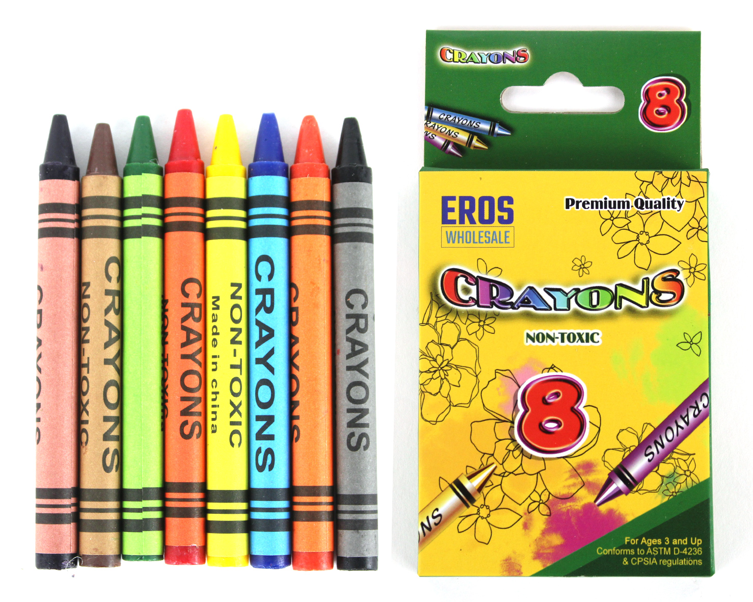 Crayons - 8 Count, Assorted Colors