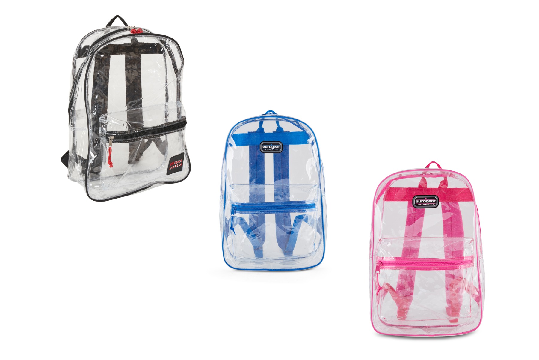 ''17'''' Clear BACKPACKS w/ Solid Trim''