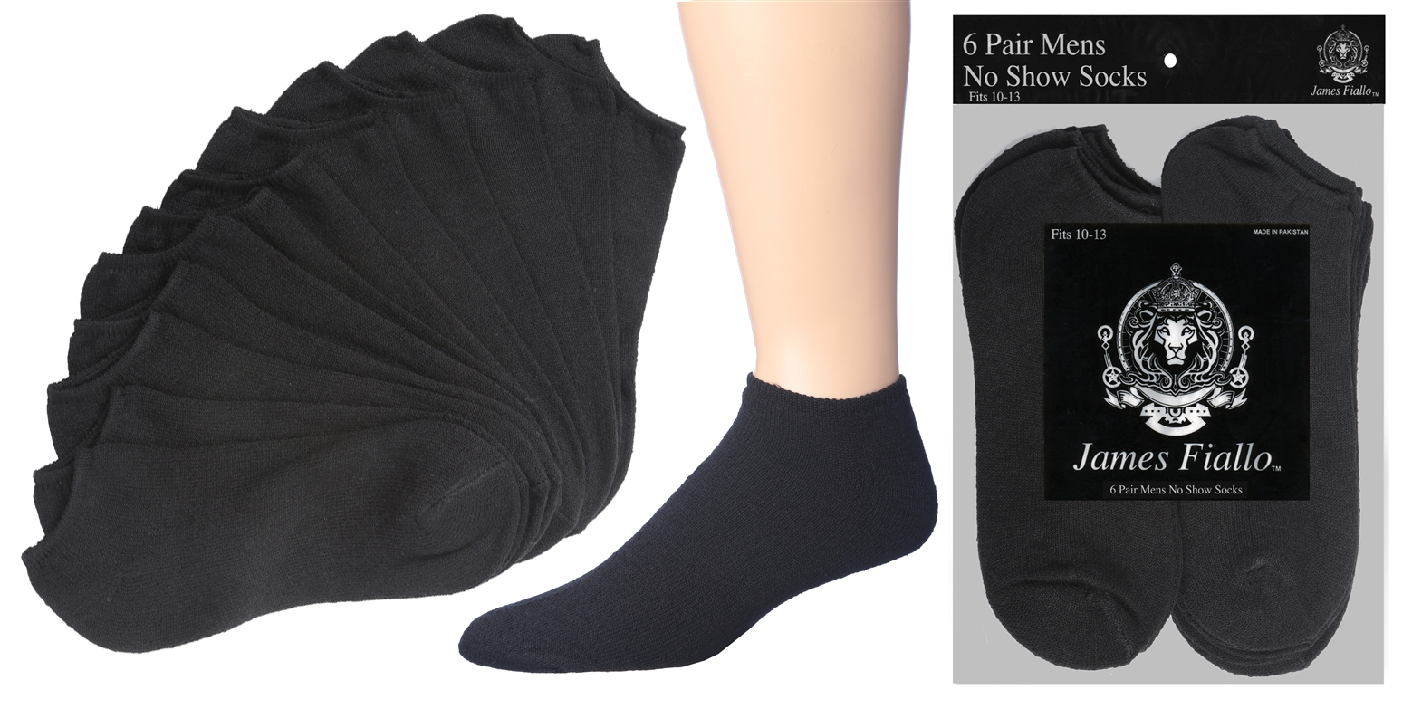 Men's Black Athletic Low Cut SOCKS - Size 10-13 - 6-Pair Packs