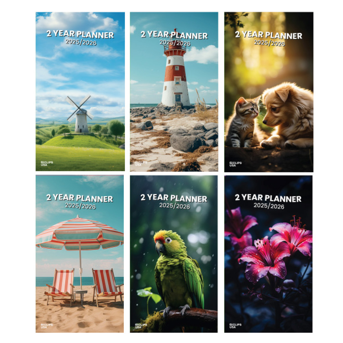 2025-2026 2-Year Pocket CALENDARs w/ Photographic Covers