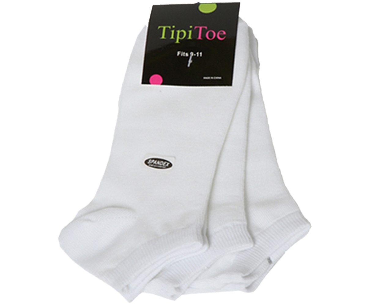 Women's White Low Cut SOCKS - Size 9-11 - 3-Pair Packs