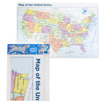 Wall Map United States 39 1/2 X 27 1/2in Peggable Poly Bag