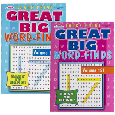 Word Finds Great Big 2 Asstd In 120 Ct Floor Displayppd $4.95 Made In Usa