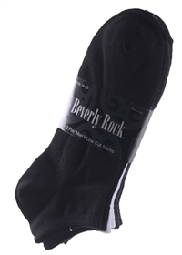 Men's Low Cut SOCKS - Black/White/Grey - Size 10-13 - 3-Pair Packs