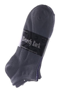 Men's Grey Low Cut SOCKS - Size 10-13 - 3-Pair Packs