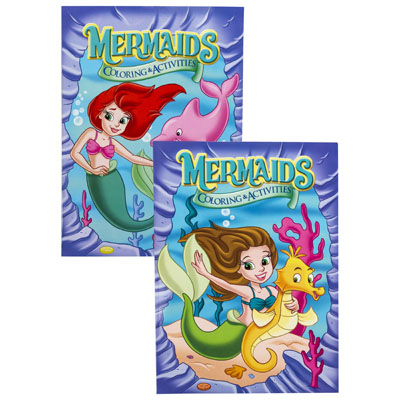 COLORING BOOK Mermaids In Pdq2 Asst W/bonus Cut Outs