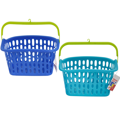 Basket W/plastic HANDLE & Hook 4 Colors 10x7x5.5 In Pdq #melody