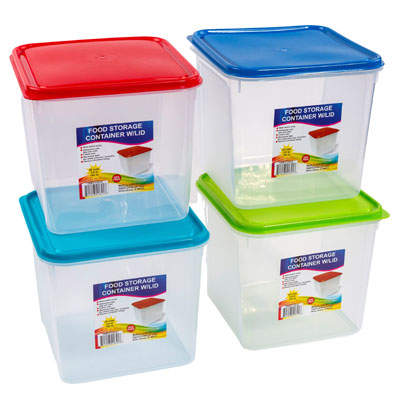 FOOD Storage Container 5 Qt 4 Colors With Clear Bottoms Keep Fresh L5500