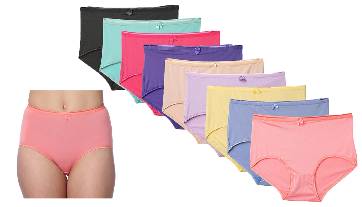 Women's Microfiber Brief Cut Panties - Solid Colors - Sizes 5-7