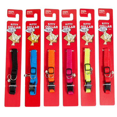 Cat Collar With BELLs Adjustable Assorted Solid Colors