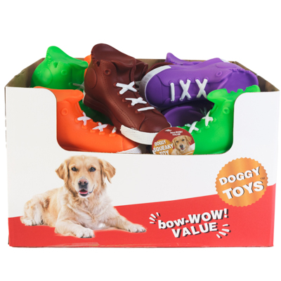 Dog TOY Vinyl High-top Sneakerwith Squeaker 4 Colors In Pdqhang Tag #s11050