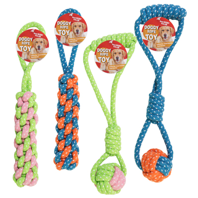 Dog TOY Rope Chew Tug 4 Assorted In Pdq #c26980