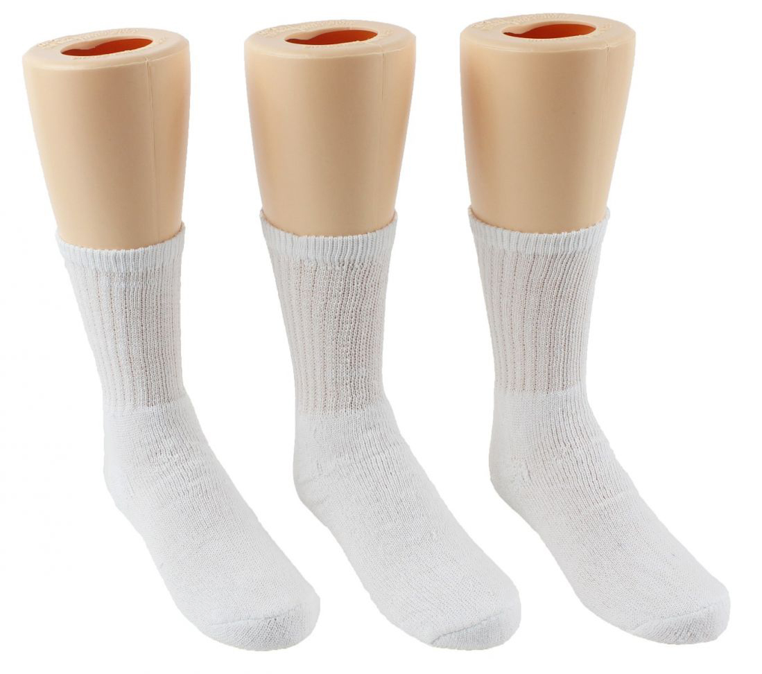 Children's Cotton Athletic Crew SOCKS - White - Size 6-8