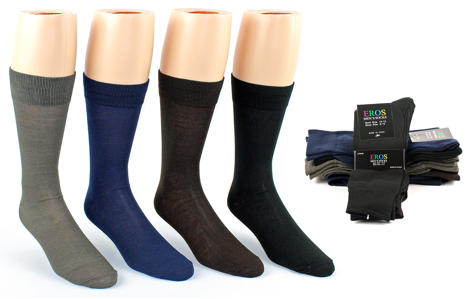 Men's Classic Crew Dress SOCKS - Assorted Colors - Size 10-13