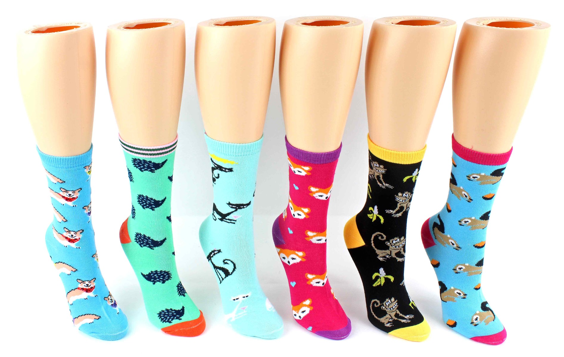 Women's Novelty Crew Socks - ANIMAL Prints - Size 9-11