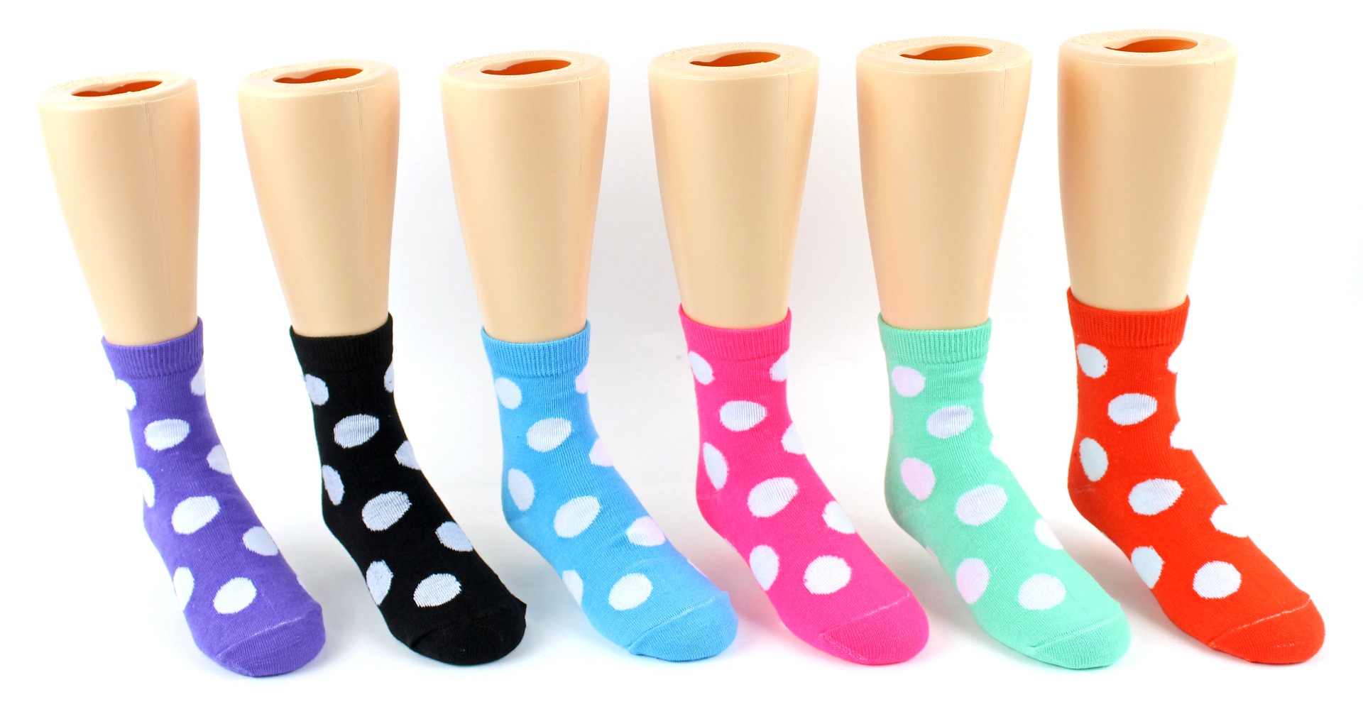 Boy's & Girl's Novelty Crew SOCKS - Polka Dot Print - Size 6-8