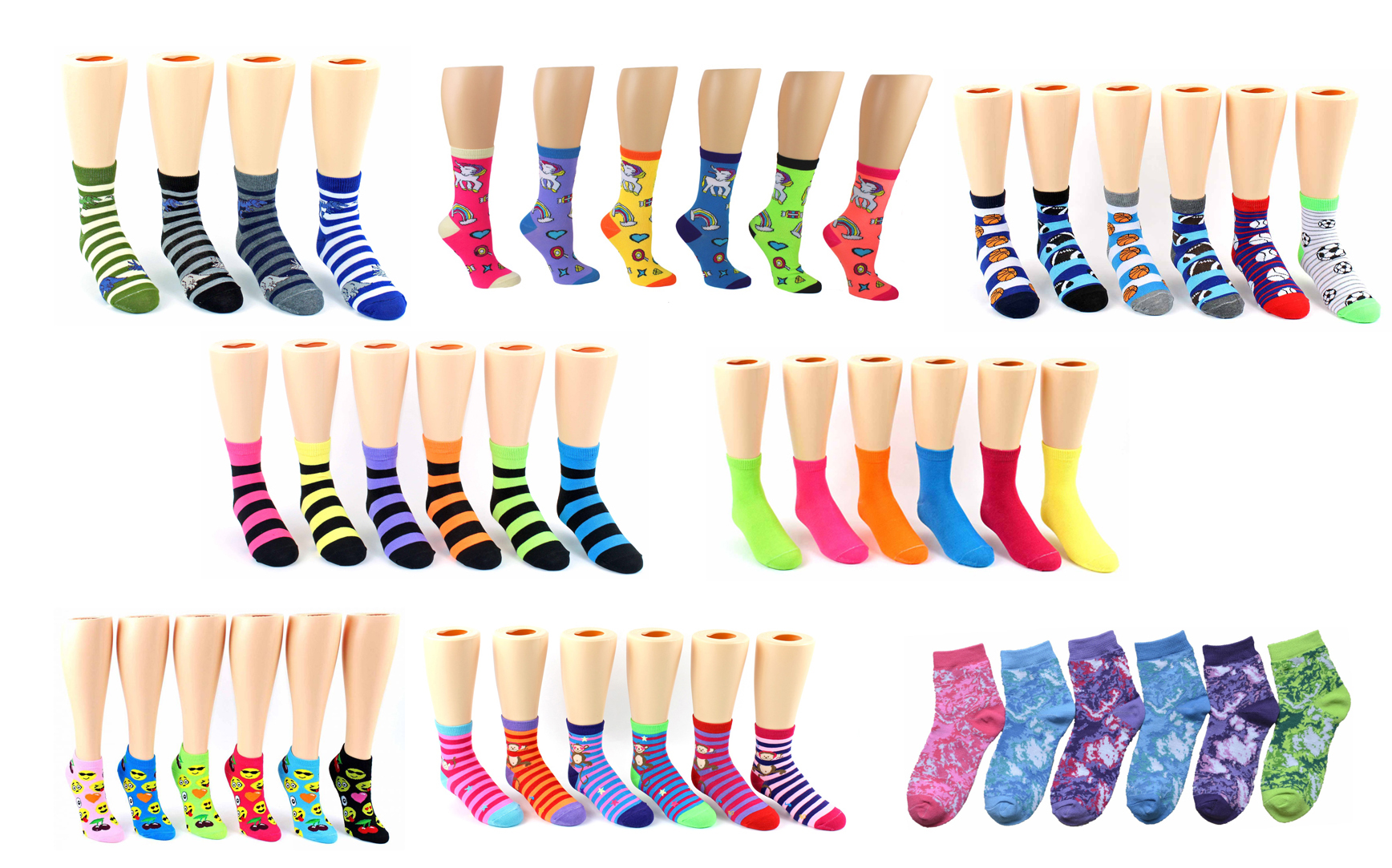 Boy's & Girl's Novelty Crew SOCKS - Assorted Prints - Size 4-6