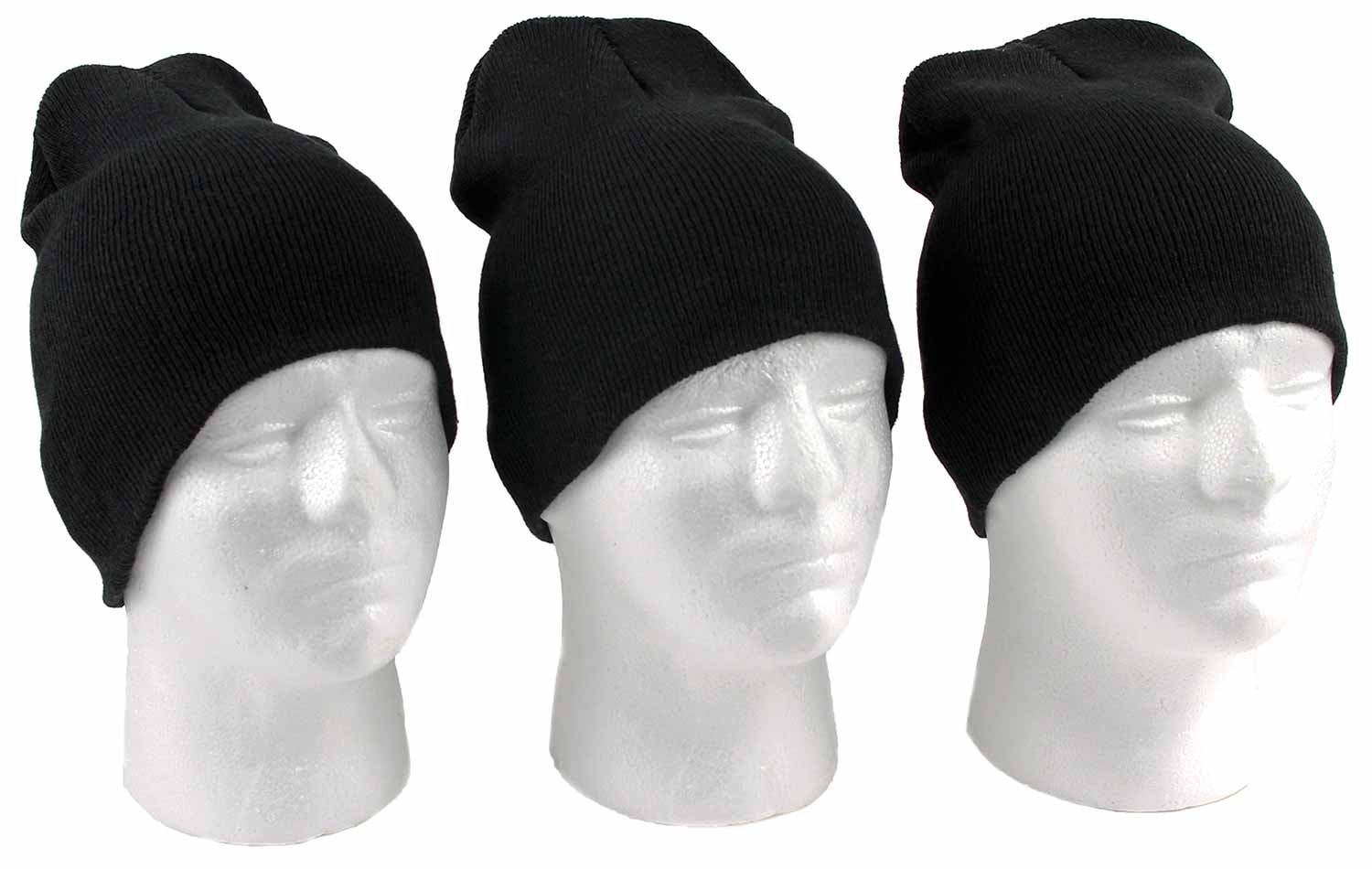 ADULT Beanie Winter Knit Hats - Black