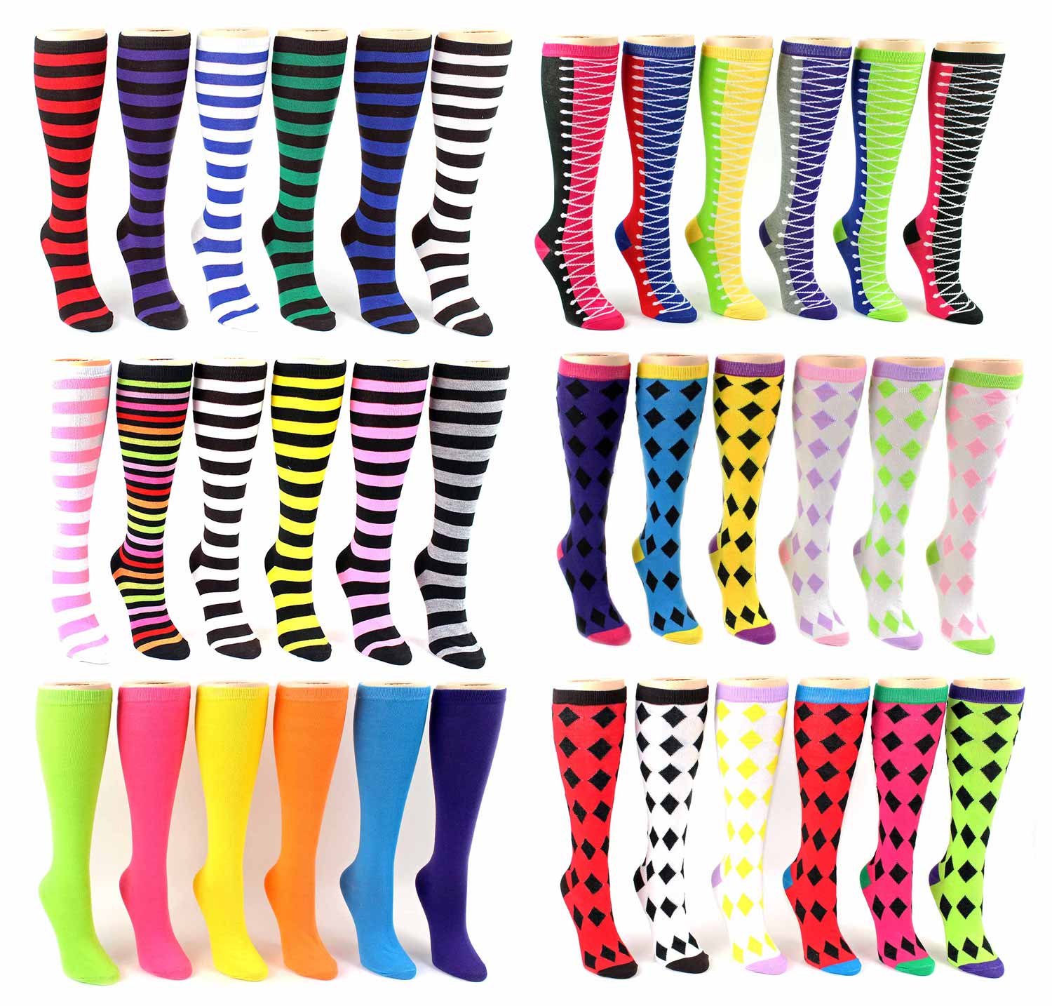 Women's Knee High Novelty SOCKS - Assorted Styles - Size 9-11