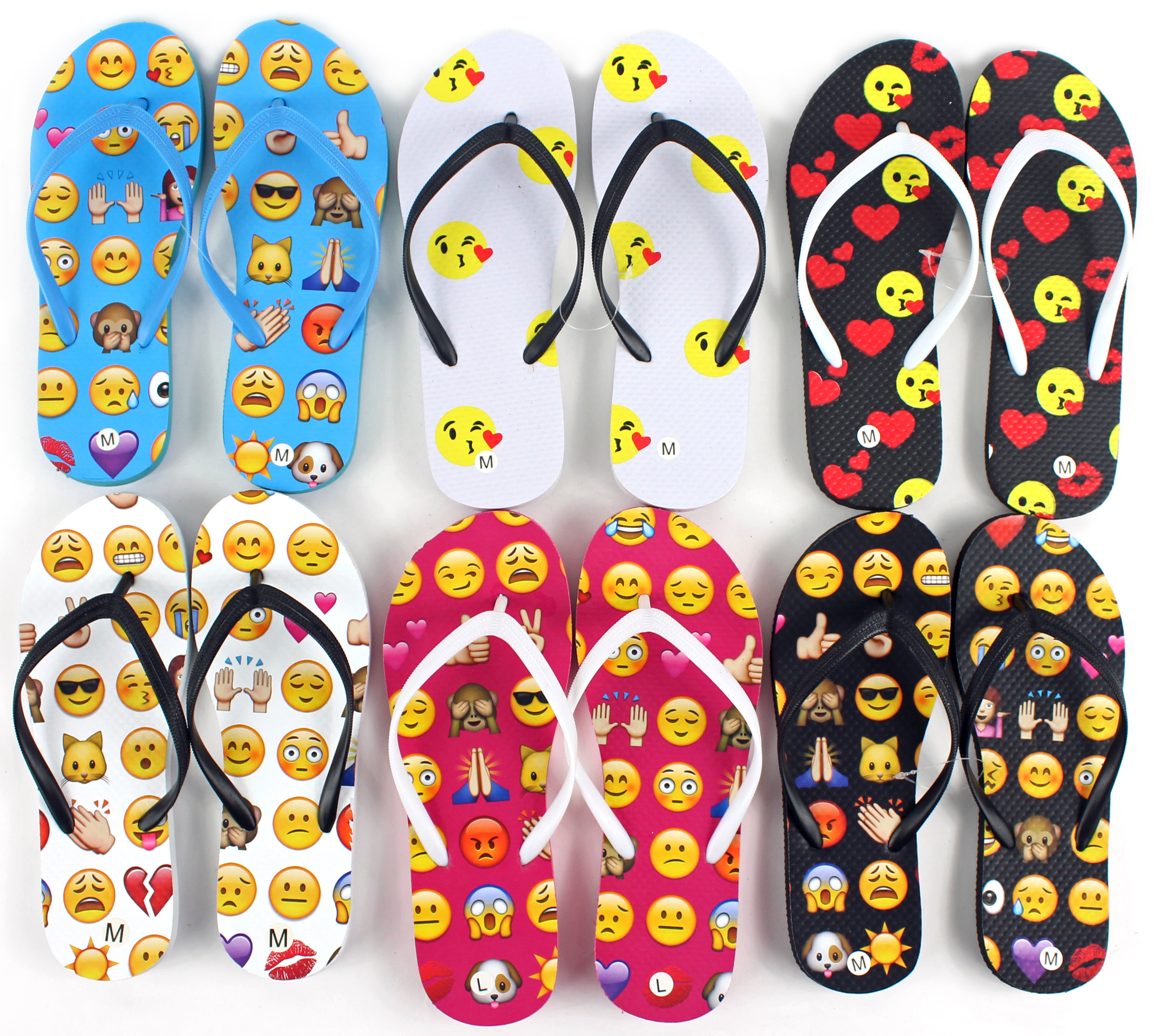 Women's FLIP FLOPS - Emoji Prints