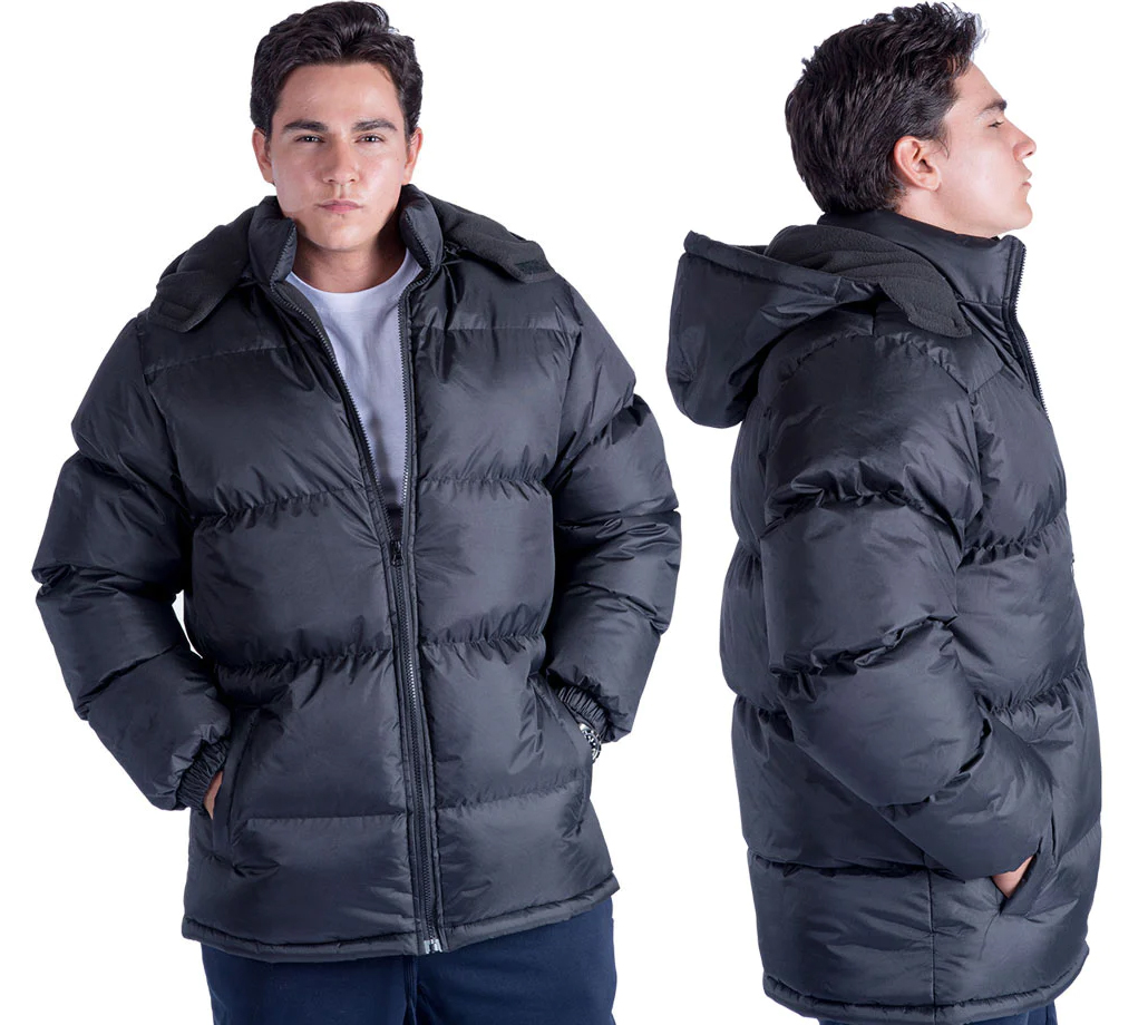 Wholesale Men's Hooded Puffer Winter Coat 100 / Assorted Sizes