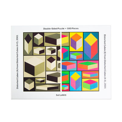 Sol Lewitt Double-sided Puzzle 500pc Disorted Cubes Pp 15.9924 X 18