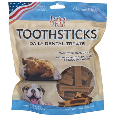 Dog Treat Dental Toothsticks Chicken Flavor 13 Oz For Small Dogs MADE IN USA