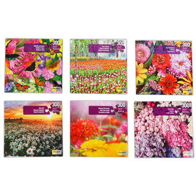 PUZZLE 300pc Floral Delight 24x18 6assorted