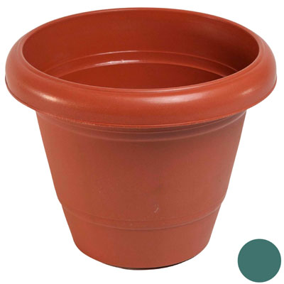 ''PLANTER 2pk Round 2 Asst Colors 5.0 High 6.0 Dia #600terra, Green''