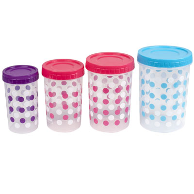 FOOD Storage Container 4 Pc Set Ezee Lock Printed