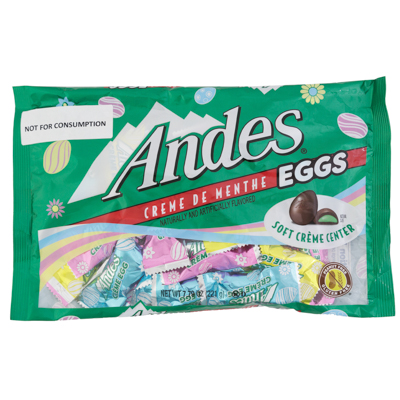 Easter CANDY Andes Creme De Menthe Filled Easter Eggs 7.79 Oz Counter Display